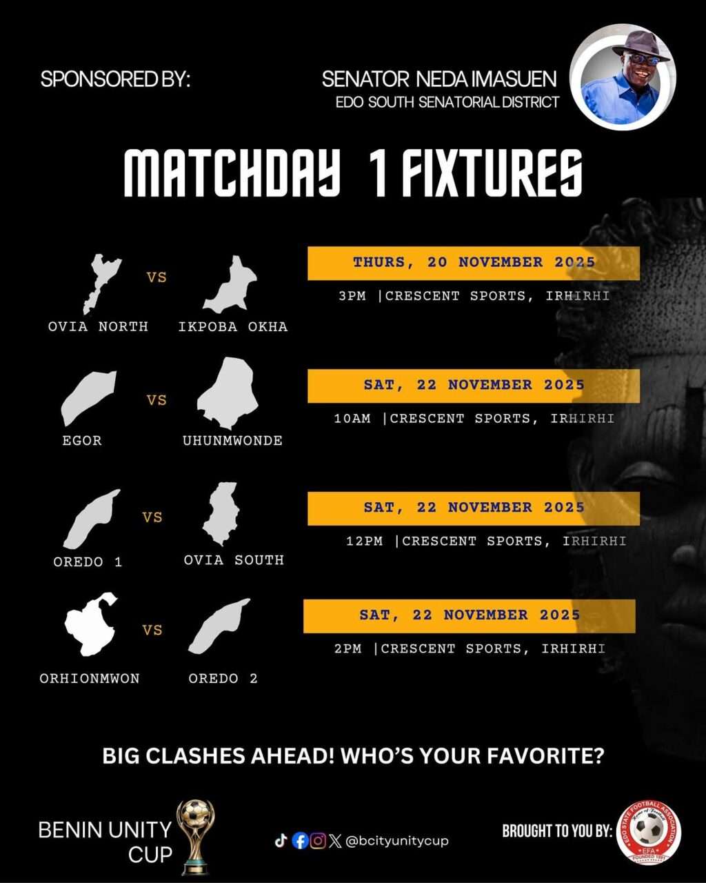 Benin Unity Cup Kicks Off Today With High-Powered Opening Ceremony