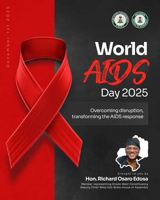 World AIDS Day: Edo Lawamaker Calls for Early Testing, End to Stigma