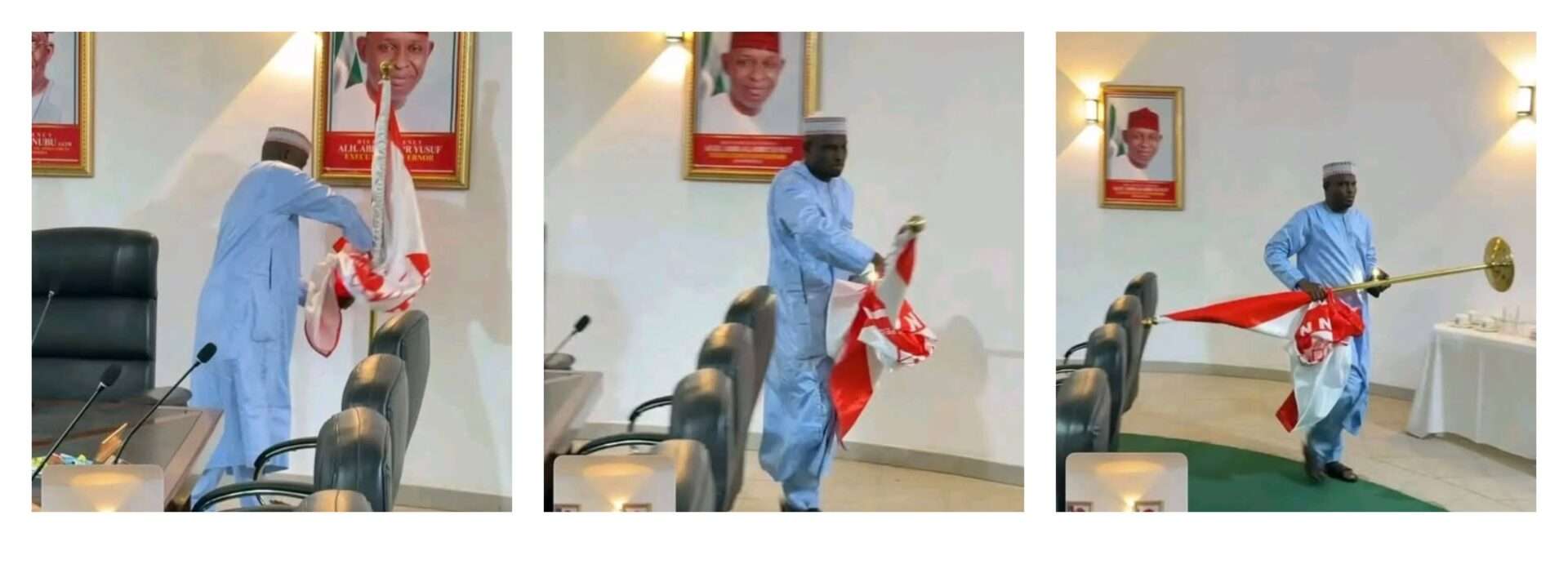 2027: Kano Gov’s Spokesman Removes NNPP Flag at Govt House