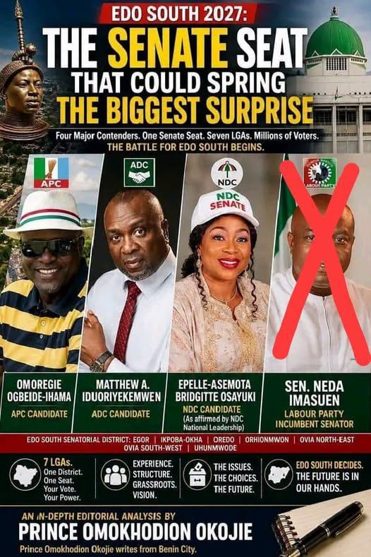 2027: Senator Imasuen Disowns Unauthorised Senatorial Poster, Threatens Legal Action