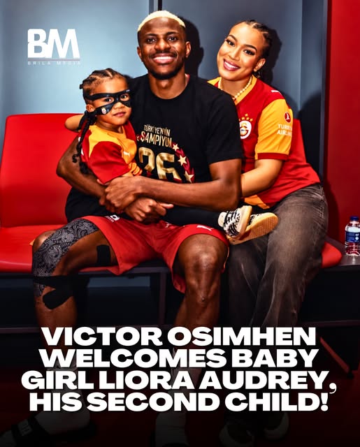 Breaking: Victor Osimhen Welcomes Second Child as Galatasaray Celebrates Super Eagles Star’s New Arrival (Photos)